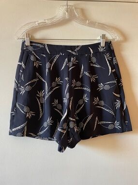Ann Taylor Navy Floral-Print Shorts